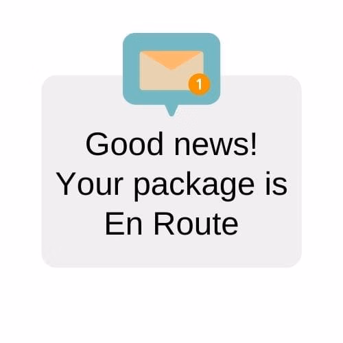 Package En Route notification bubble graphic