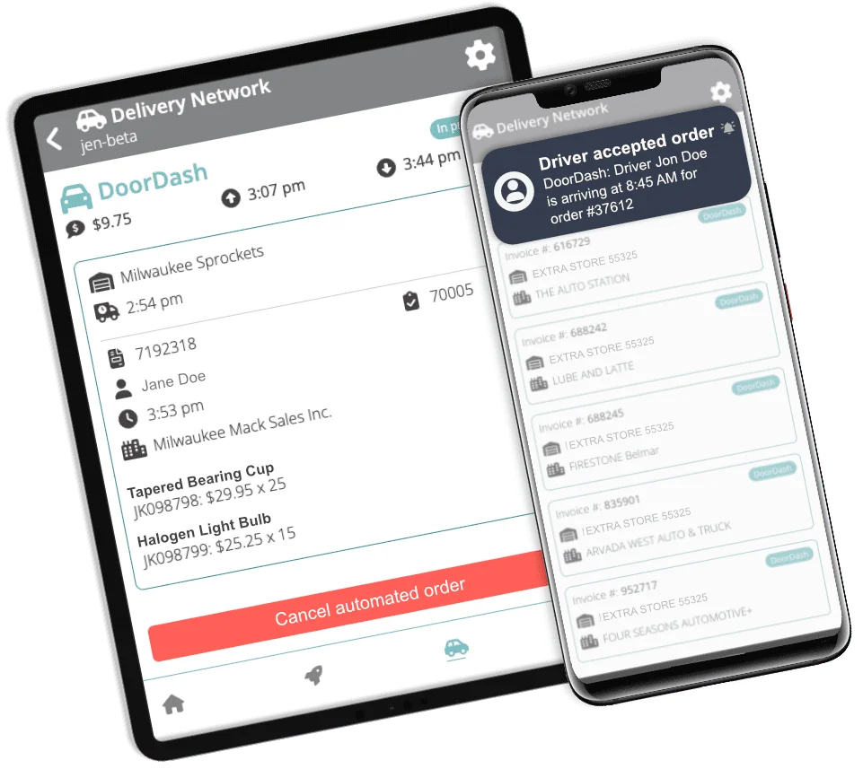 Third-party automated dispatch management app on mobile devices