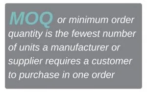 Minimum order quantity (MOQ) definition graphic