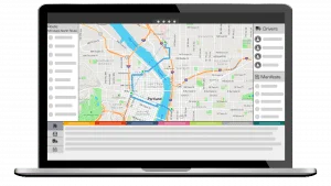 Delivery Route on Laptop