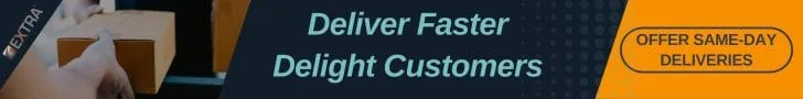 Banner advertisement offering to deliver faster and delight customers with Elite EXTRA Routing & Dispatch