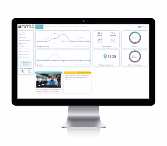 Outsourcing logistics dashboard on screen