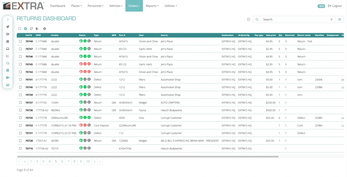 returns-dashboard-screen-returns-automation Image of return requests on the Returns Automation returns dashboard
