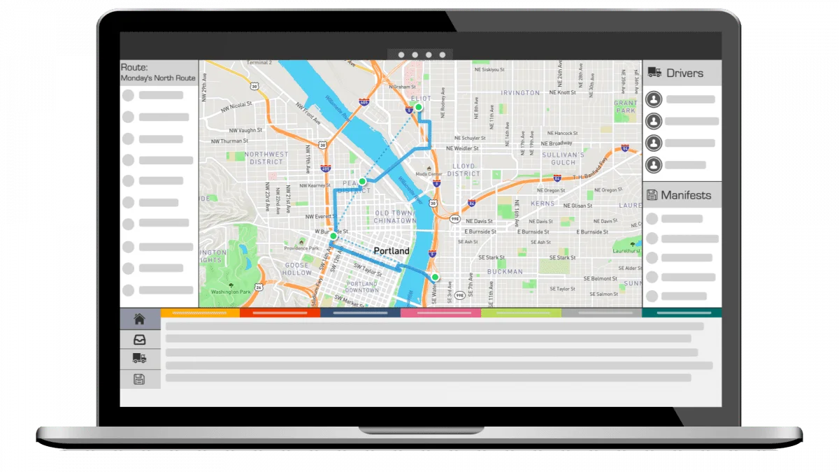 Delivery Route on Laptop